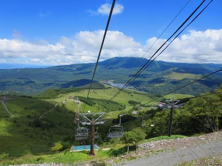 車山高原の展望リフトからの眺めの写真