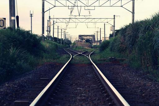 Photo, rail, electric train, reflection, 