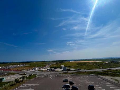 仙台市の街並み 仙台市の街並み 震災遺構仙台市立荒浜小学校,宮城,仙台の写真素材