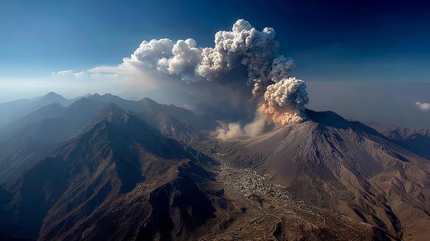 自然の脅威を象徴する火山噴火の瞬間 自然の脅威を象徴する火山噴火の瞬間の写真