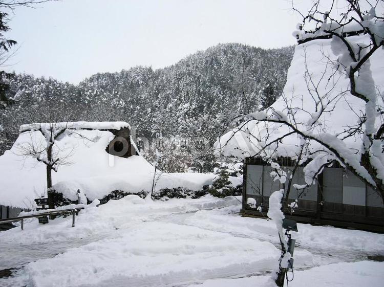 高山　飛騨の里 飛騨,高山,雪の写真素材