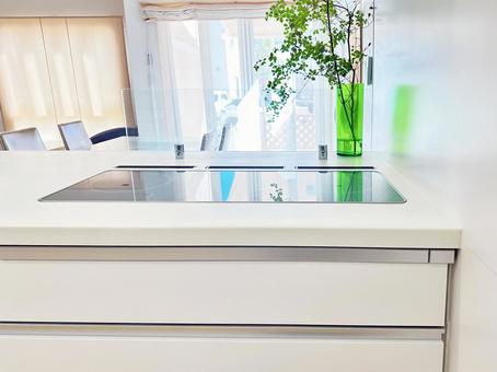Photo, face-to-face kitchen, ih cooking heater, ih conditioner, 