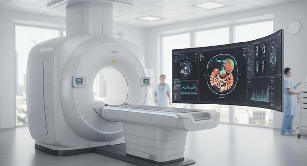 最先端AI駆動 超高精細MRIスキャナーの写真