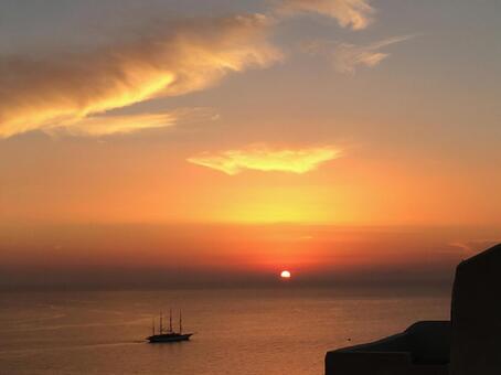 サントリーニの夕日 サントリーニの夕日の写真