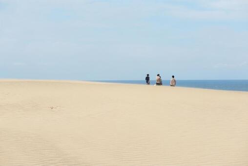 鳥取砂丘の砂浜 鳥取砂丘,鳥取,砂丘の写真素材