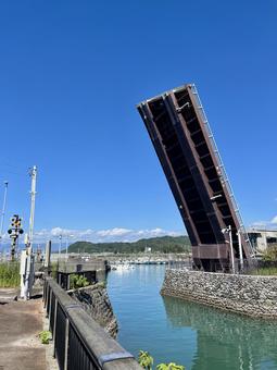 手結港 高知県,手結港,可動橋の写真素材