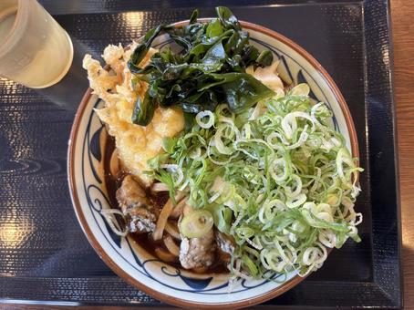 うどん うどん うどん,ネギ,うどん屋の写真素材