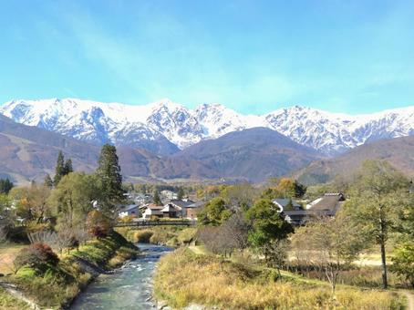 雪の北アルプス 北アルプス,雪景色,自然の写真素材