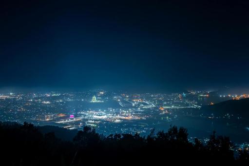 米ノ山展望台から見た日向市の夜景 米ノ山展望台から見た日向市の夜景の写真