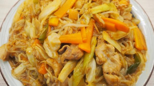 自家製・野菜炒めカレー風味（マクロ撮影） 野菜炒め,カレー風味,自家製の写真素材