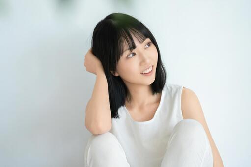 若い女性の美容イメージ 女性,美容,笑顔の写真素材