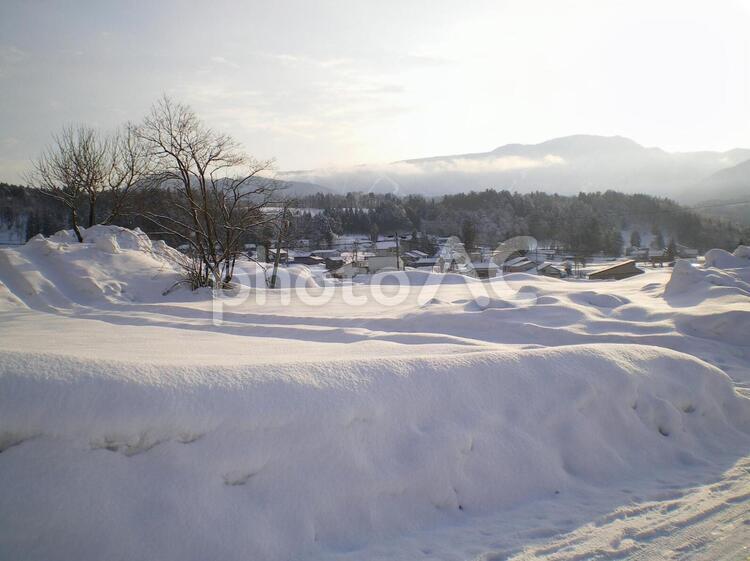 夕暮れの雪景色 雪景色,夕暮れ,雪の写真素材