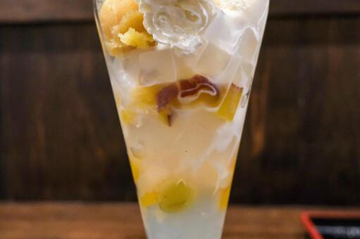 甘味茶房かすがの芋あんみつパフェ 芋あんみつパフェ,パフェ,かすがの写真素材