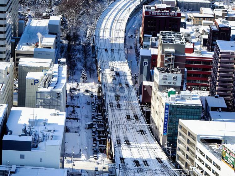 JRタワートレインビュー jrタワー,札幌駅,札幌の写真素材