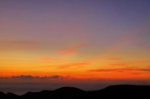 稲佐山山頂展望台からの眺め 夕焼け空 稲佐山山頂展望台からの眺め 夕焼け空の写真