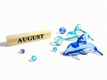 August calendar dolphin, августейший, летом, дельфин, JPG