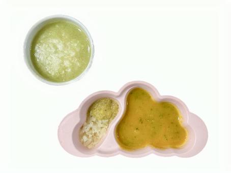 離乳食 離乳食 離乳食,軟飯,7倍がゆの写真素材