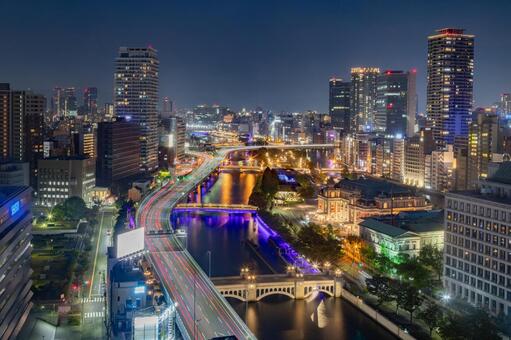 都市夜景 夜景,風景,街並みの写真素材