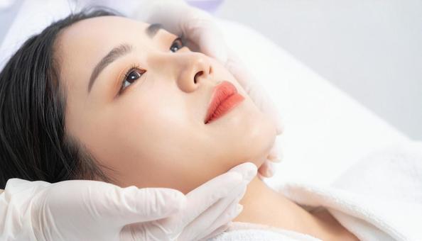 リップエステを受ける若い日本人女性の写真