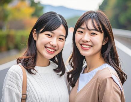 仲良しの女性2人のツーショット 親友3 仲良しの女性2人のツーショット 親友3の写真