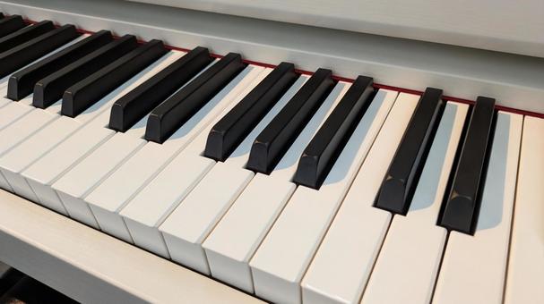 白い電子ピアノの鍵盤 ピアノ,電子ピアノ,鍵盤の写真素材