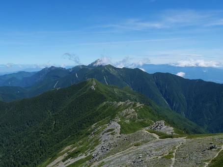 北岳 小太郎尾根 甲斐駒ヶ岳 北岳 小太郎尾根 甲斐駒ヶ岳の写真