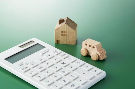 家計簿　イメージカット 電卓,計算機,計算の写真素材