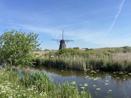 キンデルダイク＝エルスハウトの風車網 キンデルダイク,風車,オランダの写真素材