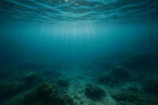 海底に差し込む光の写真