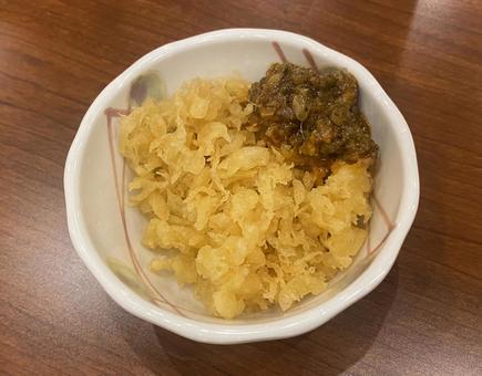 揚げ玉 辛味噌 小鉢 揚げ玉 辛味噌 小鉢の写真