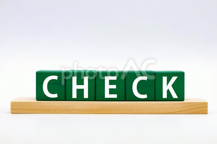 CHECKの文字タイトル チェック,check,確認の写真素材