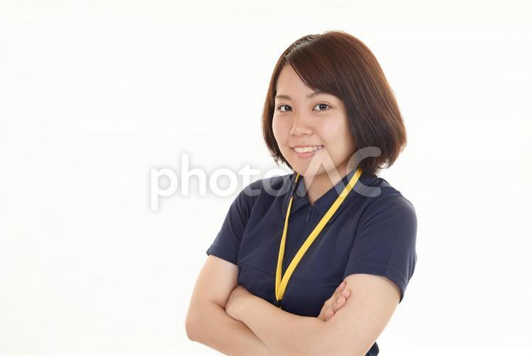 笑顔の女性スタッフ ビジネス,女性,仕事の写真素材