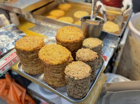 Photo, vintage tot, mung bean pancake, a stall, 