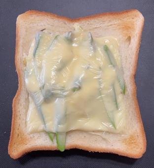 Photo, lunch, twelve grain bread, asparagus, 