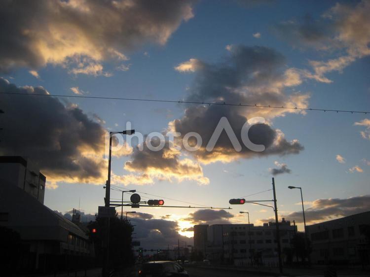 夕焼け ゆうやけ,夕日,空の写真素材