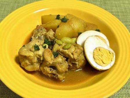 手羽元のみそスープカレー 手羽元のみそスープカレー,カレー,手羽元の写真素材