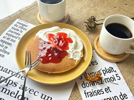 パンケーキ パンケーキ パンケーキ,ケーキ,カフェの写真素材