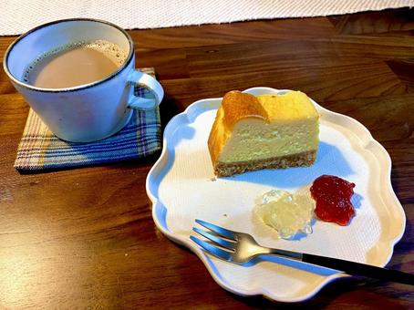 チーズケーキとコーヒー チーズケーキとコーヒー チーズケーキ,ケーキ,コーヒーの写真素材