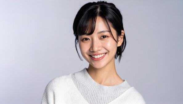 カットモデル笑顔の女性 カットモデル笑顔の女性の写真