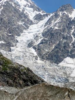 シュハラ氷河 シュハラ氷河,氷河,雪山の写真素材
