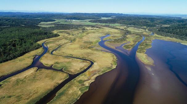 北海道の空撮 北海道の空撮の写真