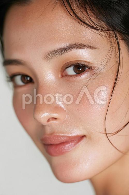 親しみやすいアジア人女性の顔 女性,アジア人,美しいの写真素材