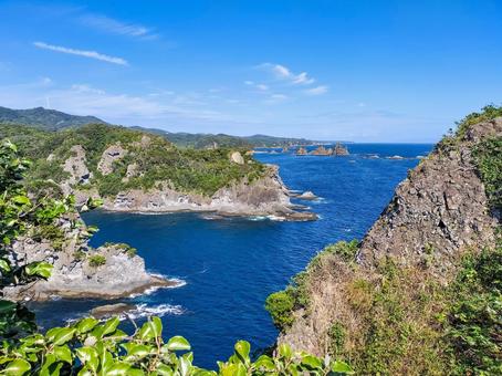 石廊埼から東側の眺望 石廊埼,石廊崎,蓑掛岩の写真素材