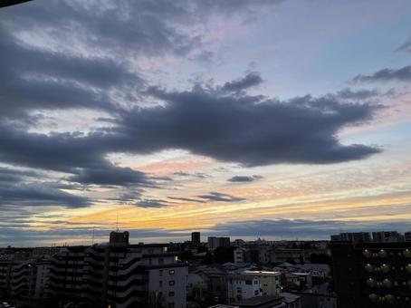 空 朝焼け,朝日,空の写真素材