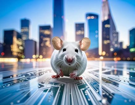 子年フォト・未来都市を生きるネズミ 子年フォト・未来都市を生きるネズミの写真