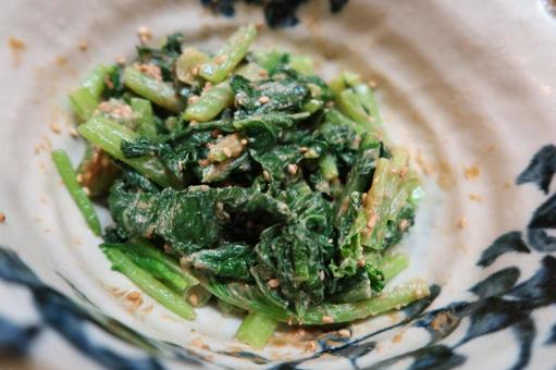 ほうれん草の胡麻和え(アップ) ほうれん草の胡麻和え(アップ) ホウレン草,ホウレンソウ,法蓮草の写真素材