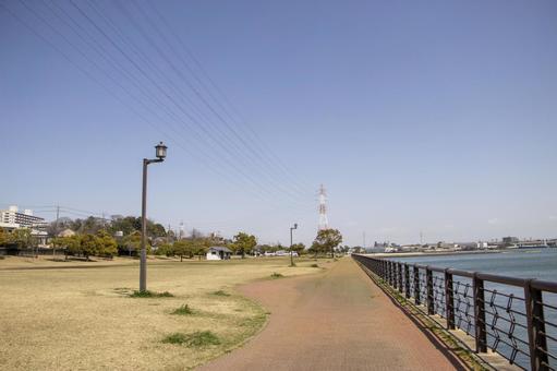 亀崎海浜緑地 亀崎海浜緑地,亀崎,海の写真素材