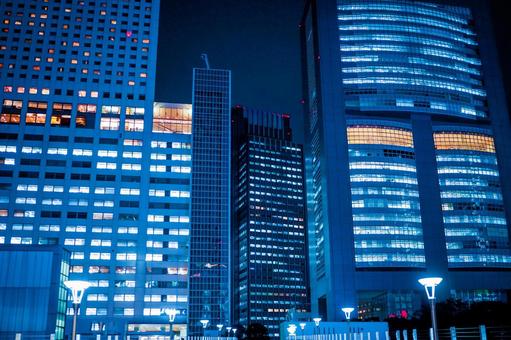 Shinjuku buildings and night lights, JPG