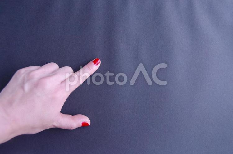 こちら ハンドサイン こちら,ハンドサイン,ネイルの写真素材