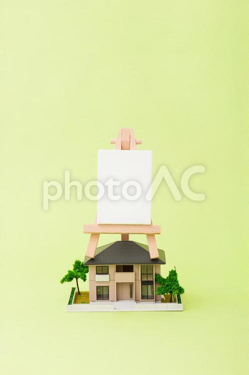 住宅とキャンバス カンバス,キャンバス,セールの写真素材